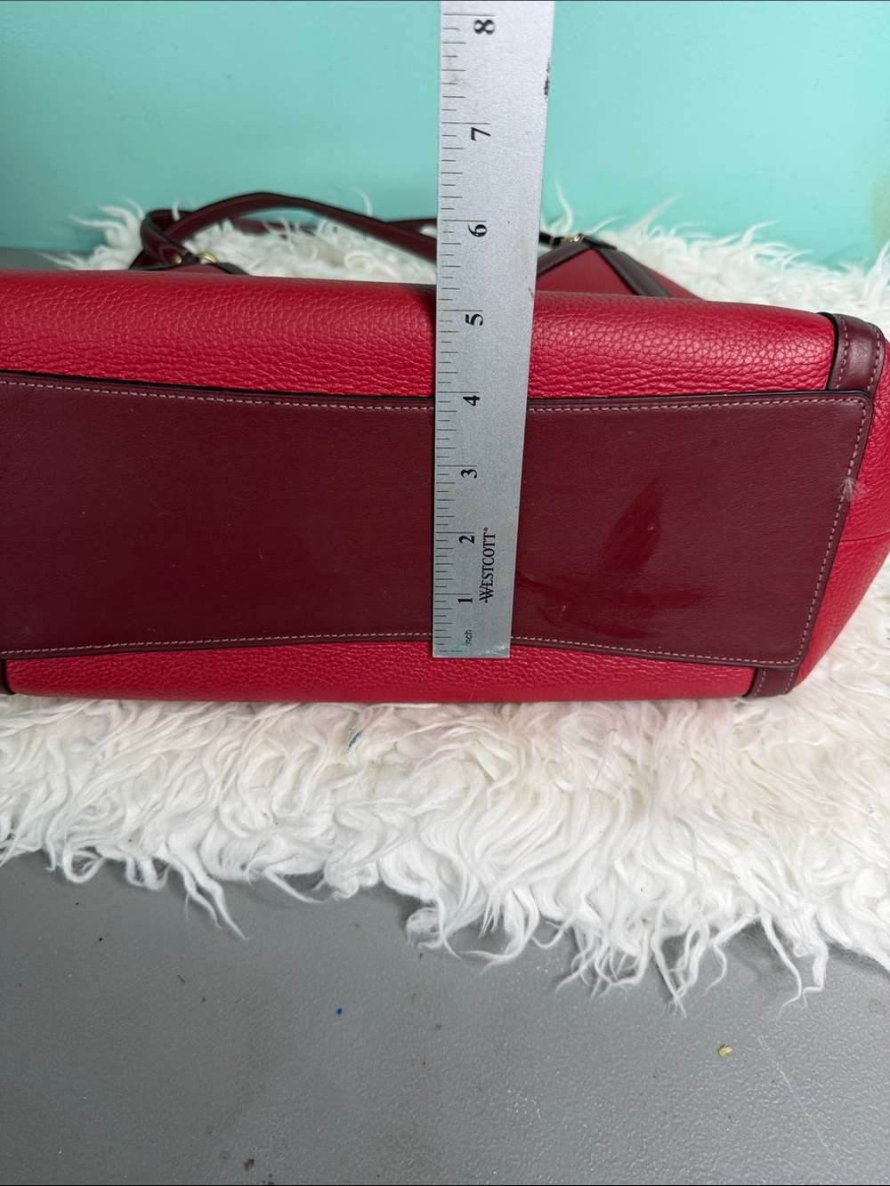 Coach Two-Tone Red Shoulder Bag with Gold Hardware - Picture 13 of 17